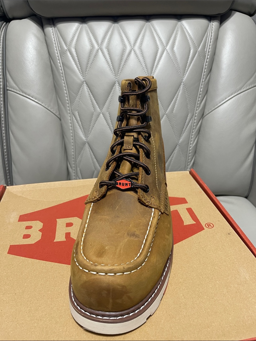 Brunt The Marin Unlined CompToe Boot — Brown Leather Lace-Up Men's Ankle Boot - Picture 8 of 12